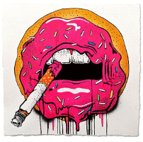 Gif animé bouche qui fume